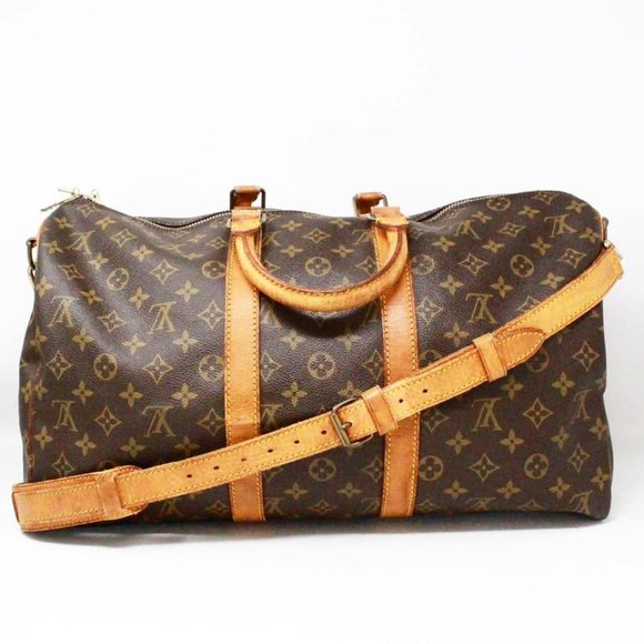 LOUIS VUITTON #42839 Monogram Canvas Keepall Bandouliere Duffle Bag - Picture 1 of 10